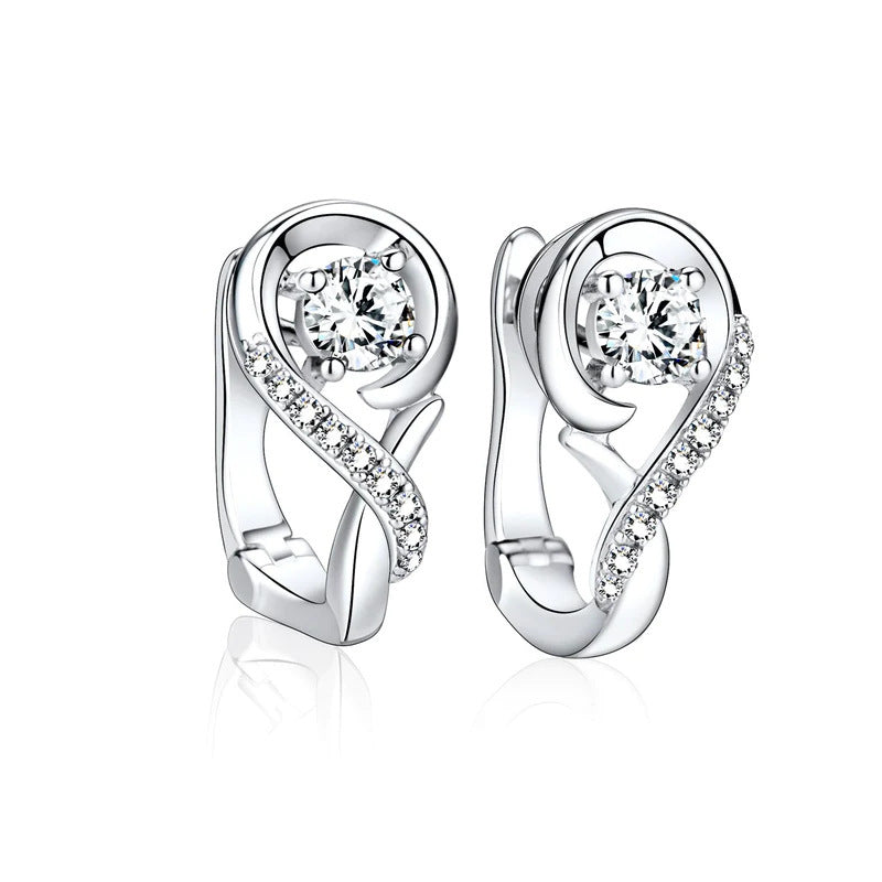 Classic Silver Elegant Musical Note Earrings