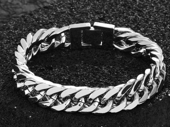 Titanium or Gold plated double buckle bracelet