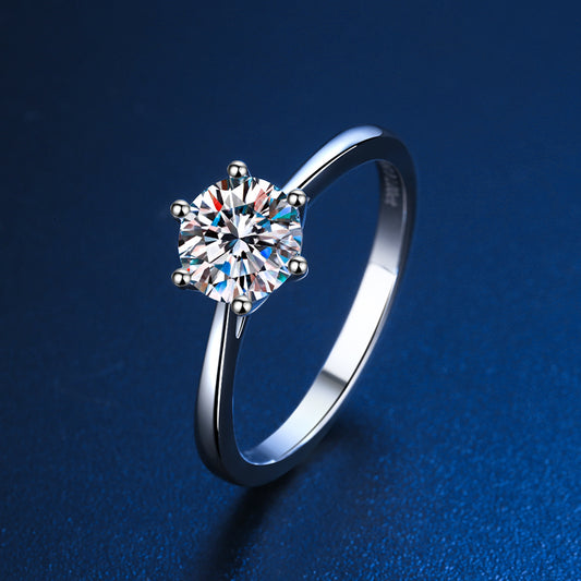 D-Color Moissanite 1-Carat Classic Couple Rings
