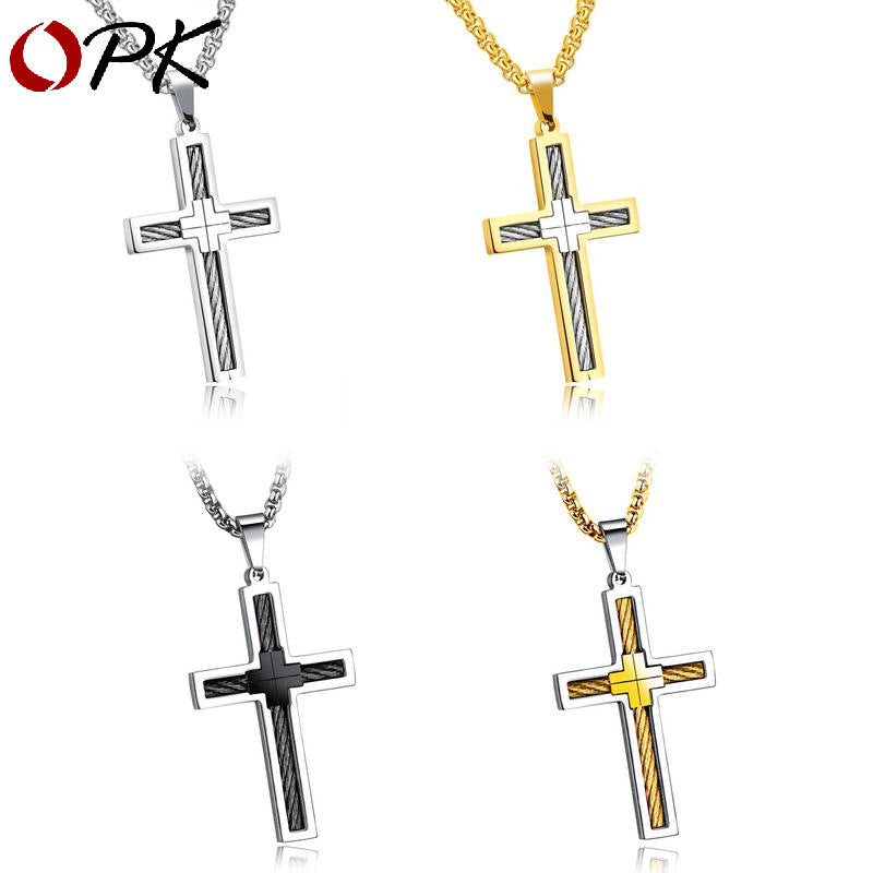 Mens Cross Necklace Trendy Men's Pendant