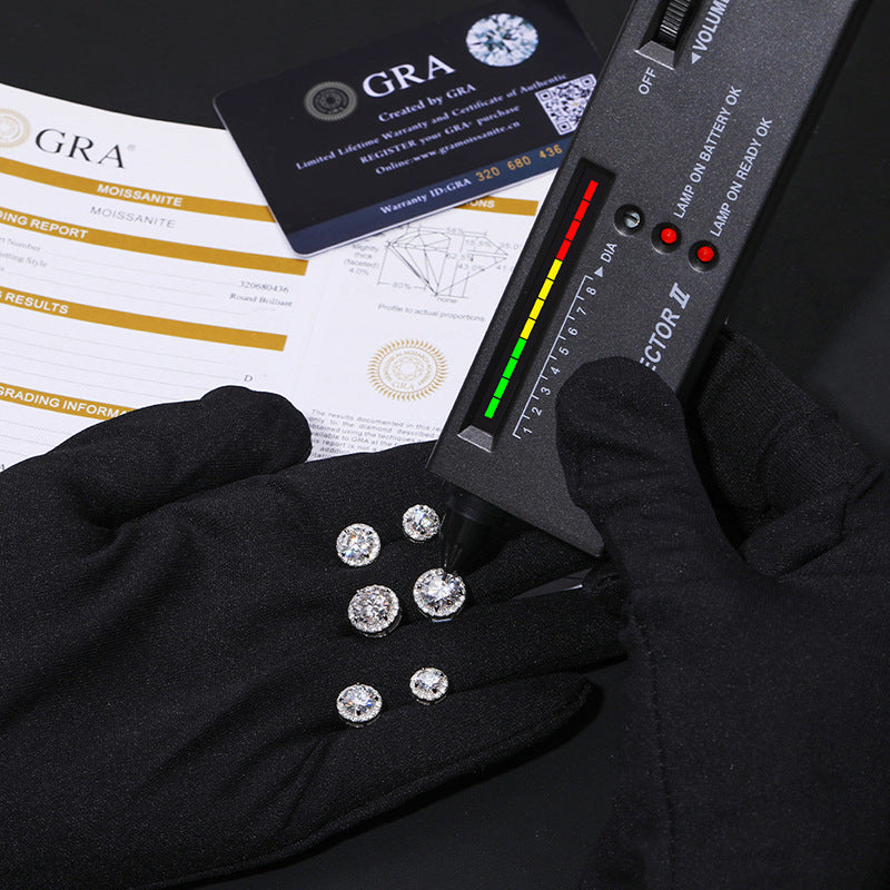 S925 Sterling Silver D Color Moissanite Classic Rock Sugar Earrings